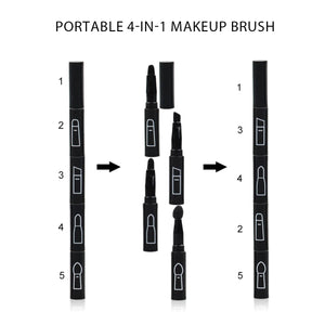 Mini 4-in-1 makeup brush, a multi-purpose, easy to carry out travel