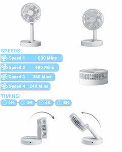 USB Foldable Fan with 4 Speeds